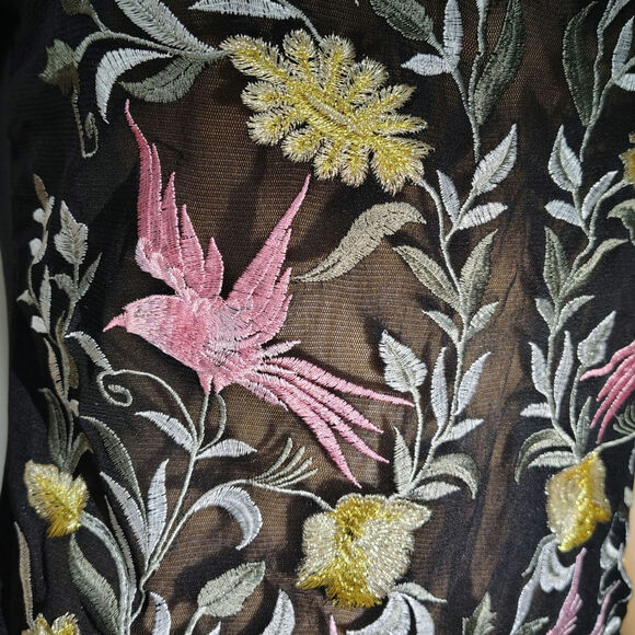 INC Int'l Concepts Sheer Hummingbird Metallic Embroidered Top without Cami Small - Picture 4 of 6